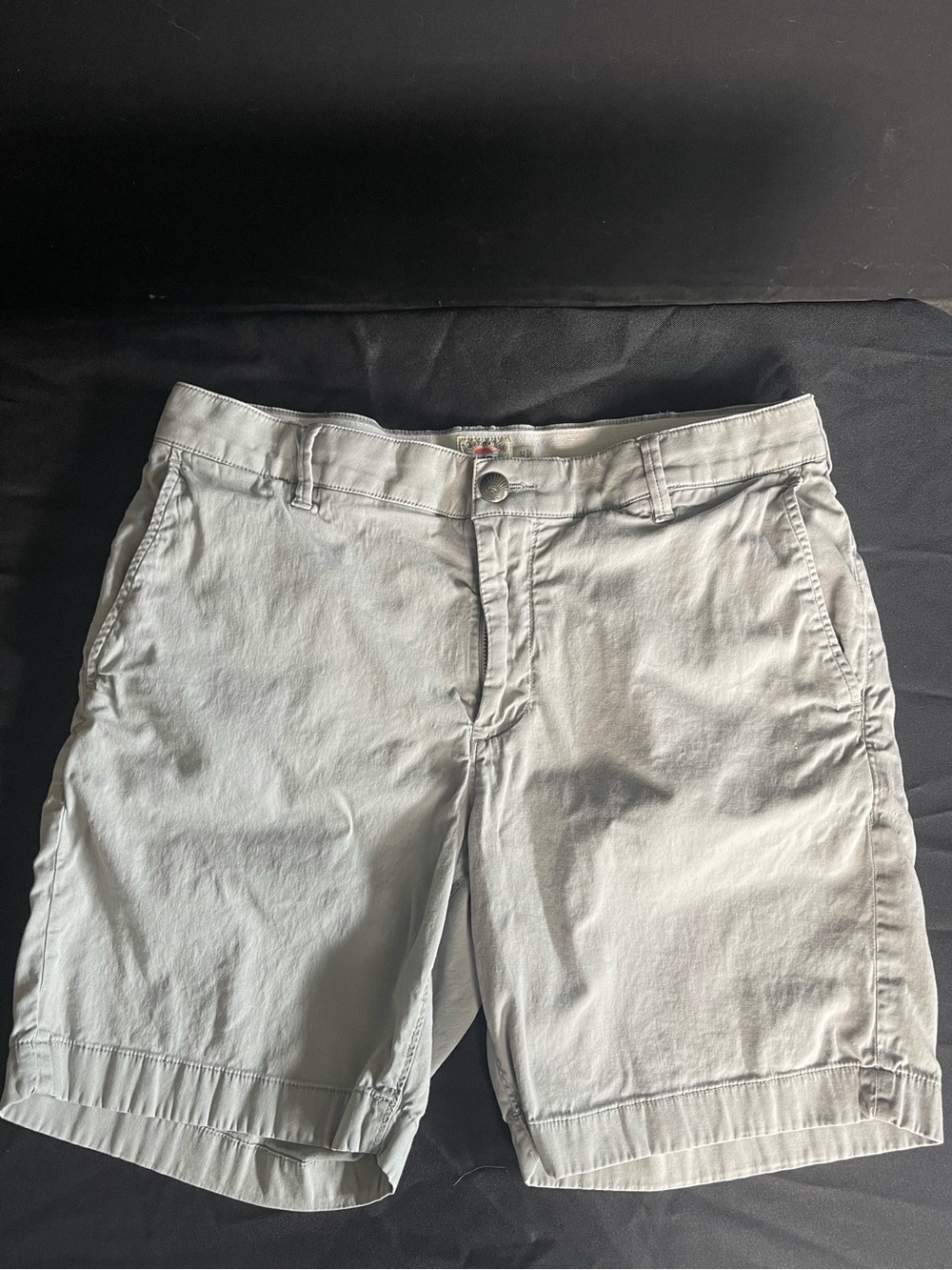 Faherty Light Gray Flat-Front Cotton Shorts